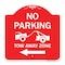 Signmission No Parking Tow-Away Zone W/ Left Arrow, Red & White Aluminum Sign, 18" x 18", RW-1818-23607 A-DES-RW-1818-23607 - alternate 1